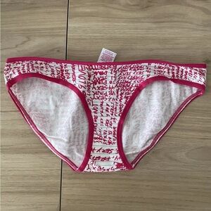 NWOT Victoria Secret PINK - White/Hot Pink Scribble Notebook Bikini - S